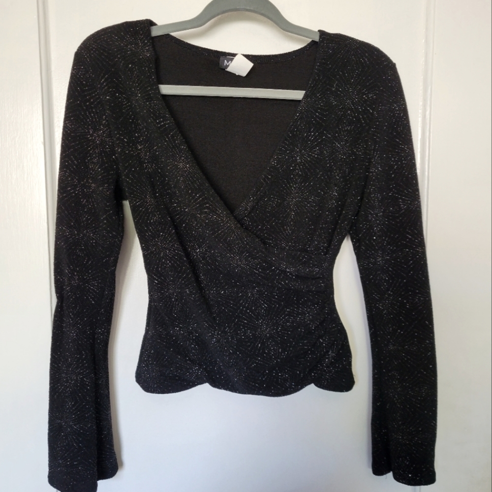 90s Glitter Surplice top